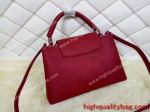 Higher Quality Fake Louis Vuitton CAPUCINES PM Lady Burgundy Handbag buy online